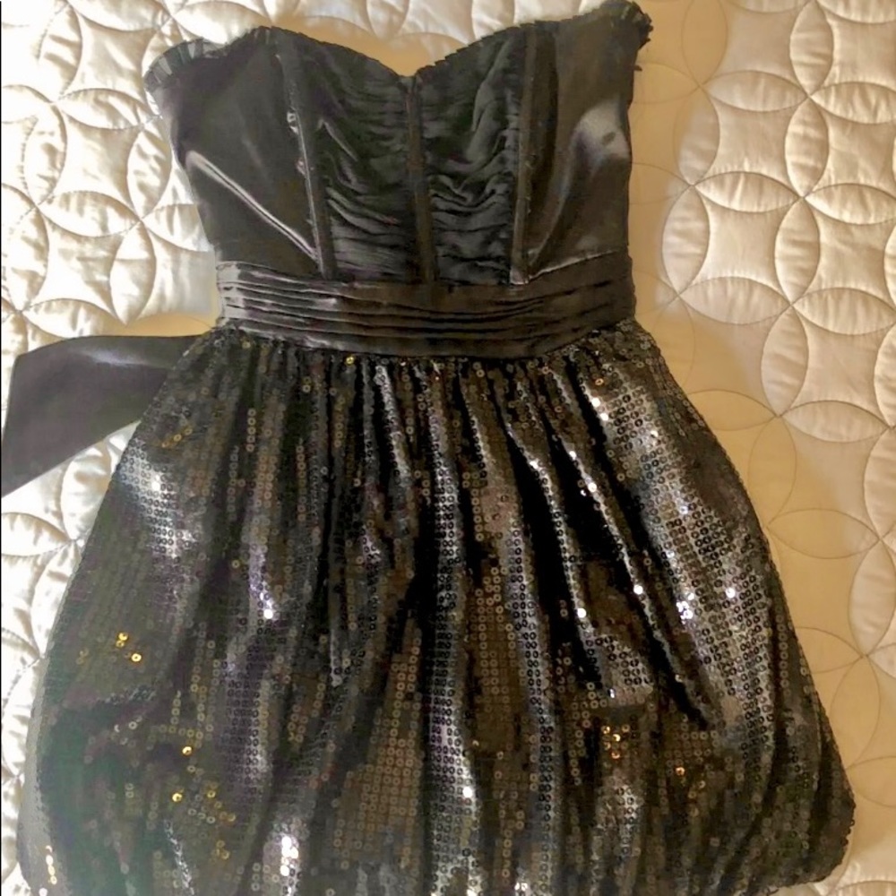 Like New Small Strapless Sequin Babydoll Dress